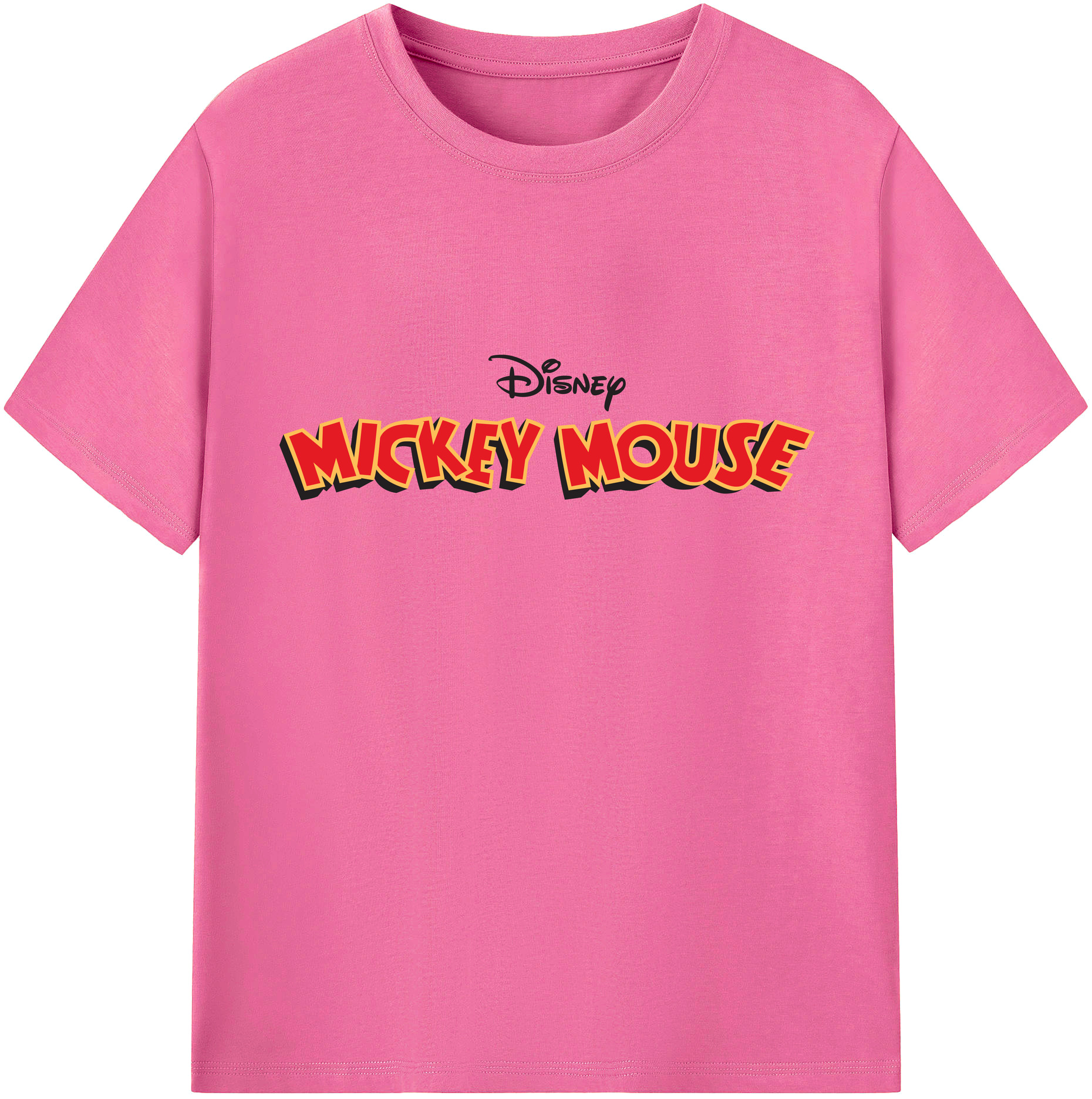 （画像用） ミッキーマウス Mickey Mouse レディースカジュアルプリントTシャツ（綿100％）